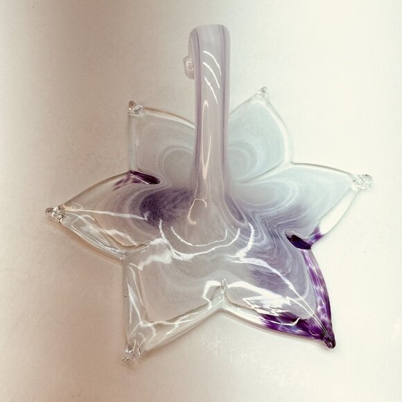 Art Glass Trumpet Vase Handmade Lilac White Cased Sommerso Murano? Italy 7.8" - Picture 12 of 13